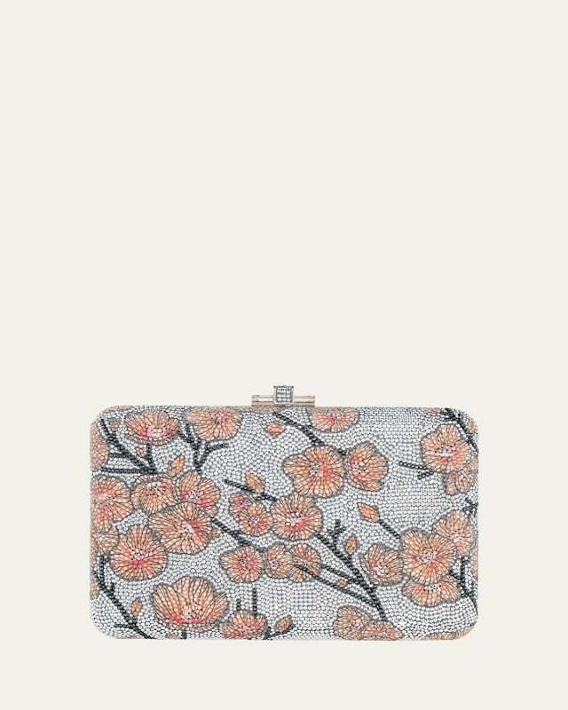 Spring Cherry Crystal Slim Clutch Bag